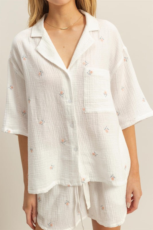 Floral Embroidered Set