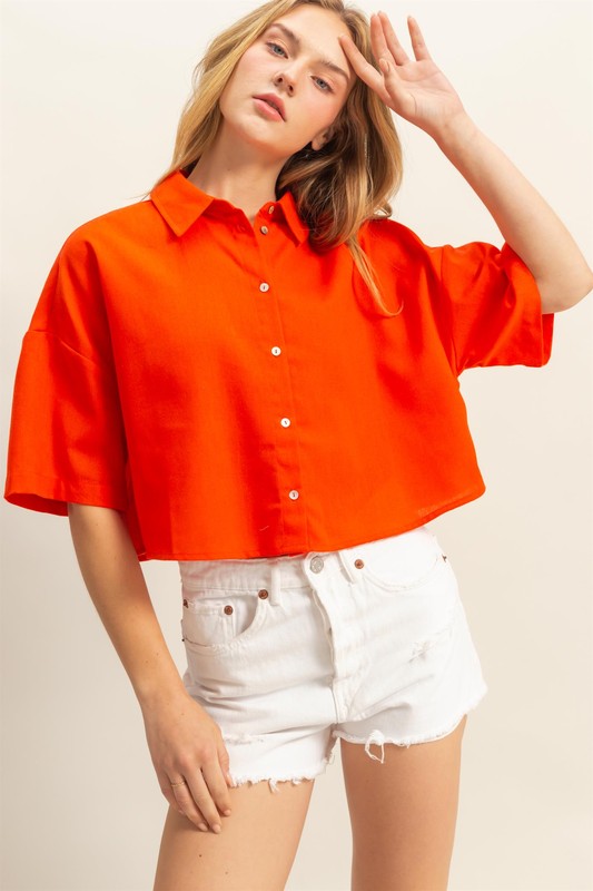 Button Down Crop