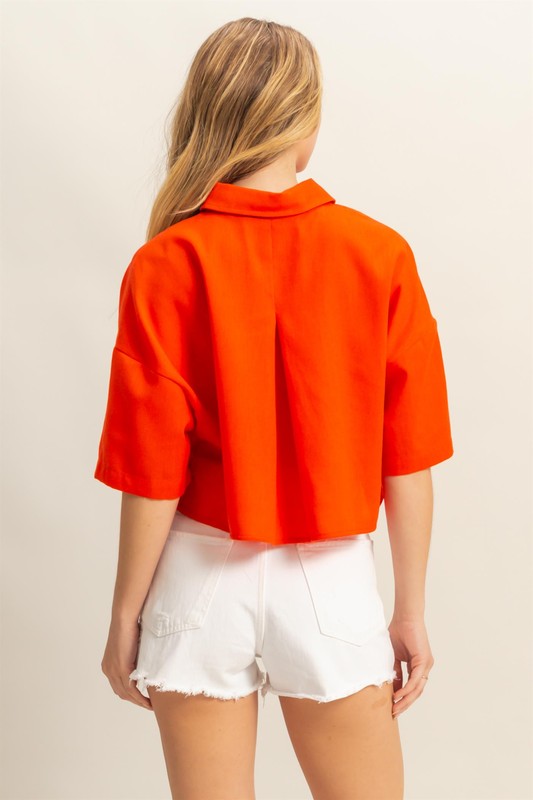 Button Down Crop