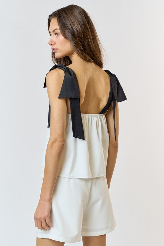 Paulette Satin Bow Blouse