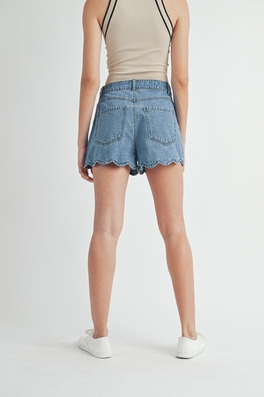 Coastal Charm Scalloped Shorts