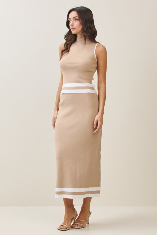 Marcela Mockneck Knit Top & Skirt Set