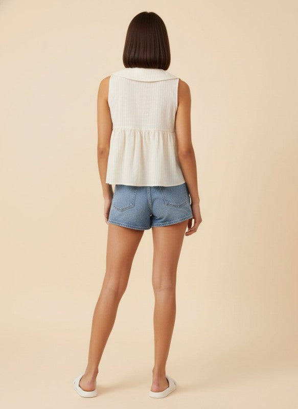 Desiree Deep V Button Down