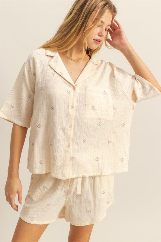 Floral Embroidered Set