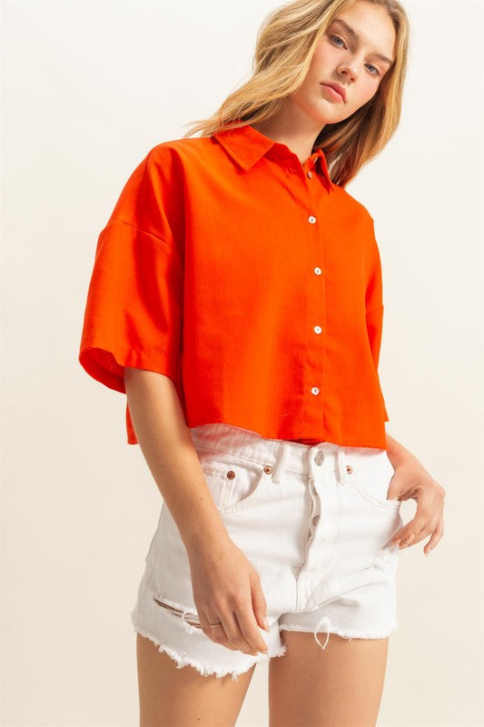Button Down Crop