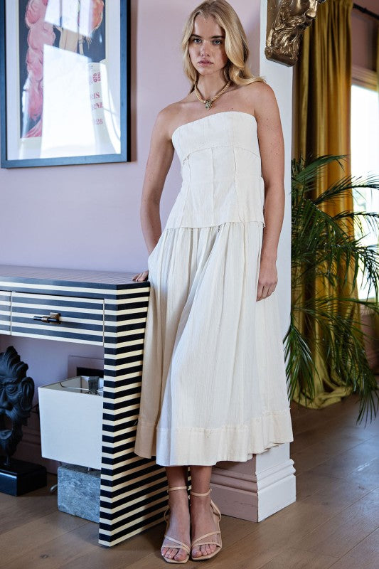 Kala Strapless Midi Dress