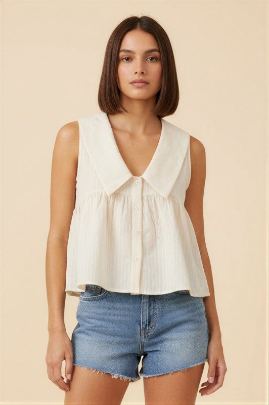 Desiree Deep V Button Down