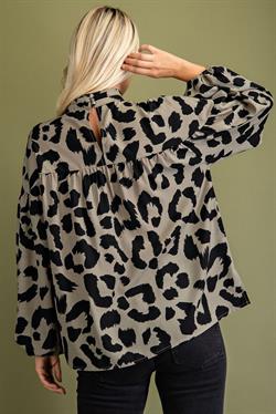 Abstract Animal Print Blouse