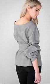 Wrap around Puff Sleeve Blouse