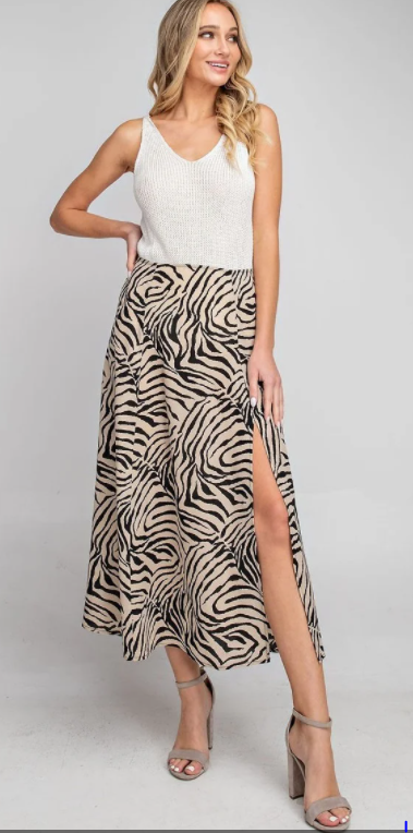 Zebra print Midi skirt