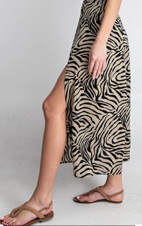 Zebra print Midi skirt