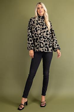 Abstract Animal Print Blouse