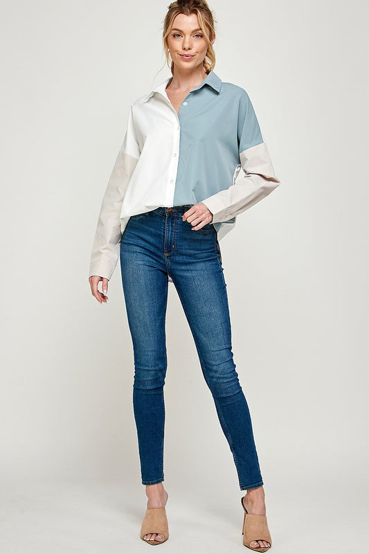Claire Colorblock Blouse