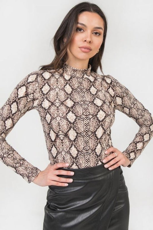 Snake print long sleeve Blouse