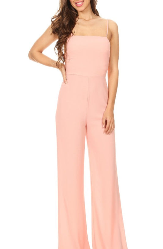 Blush Back tie Jumpsuit